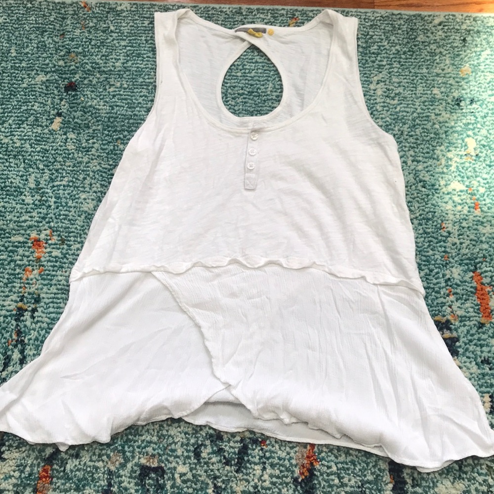 White light weight blouse tank top